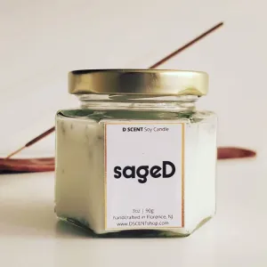 SageD Soy Candle | Small Hex Jar