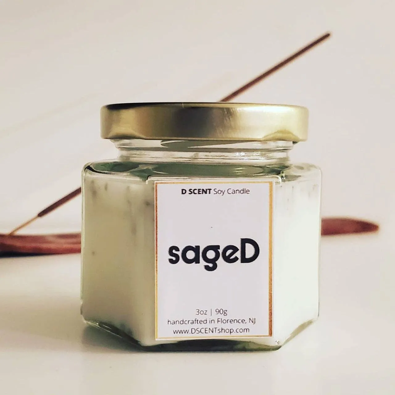 SageD Soy Candle | Small Hex Jar