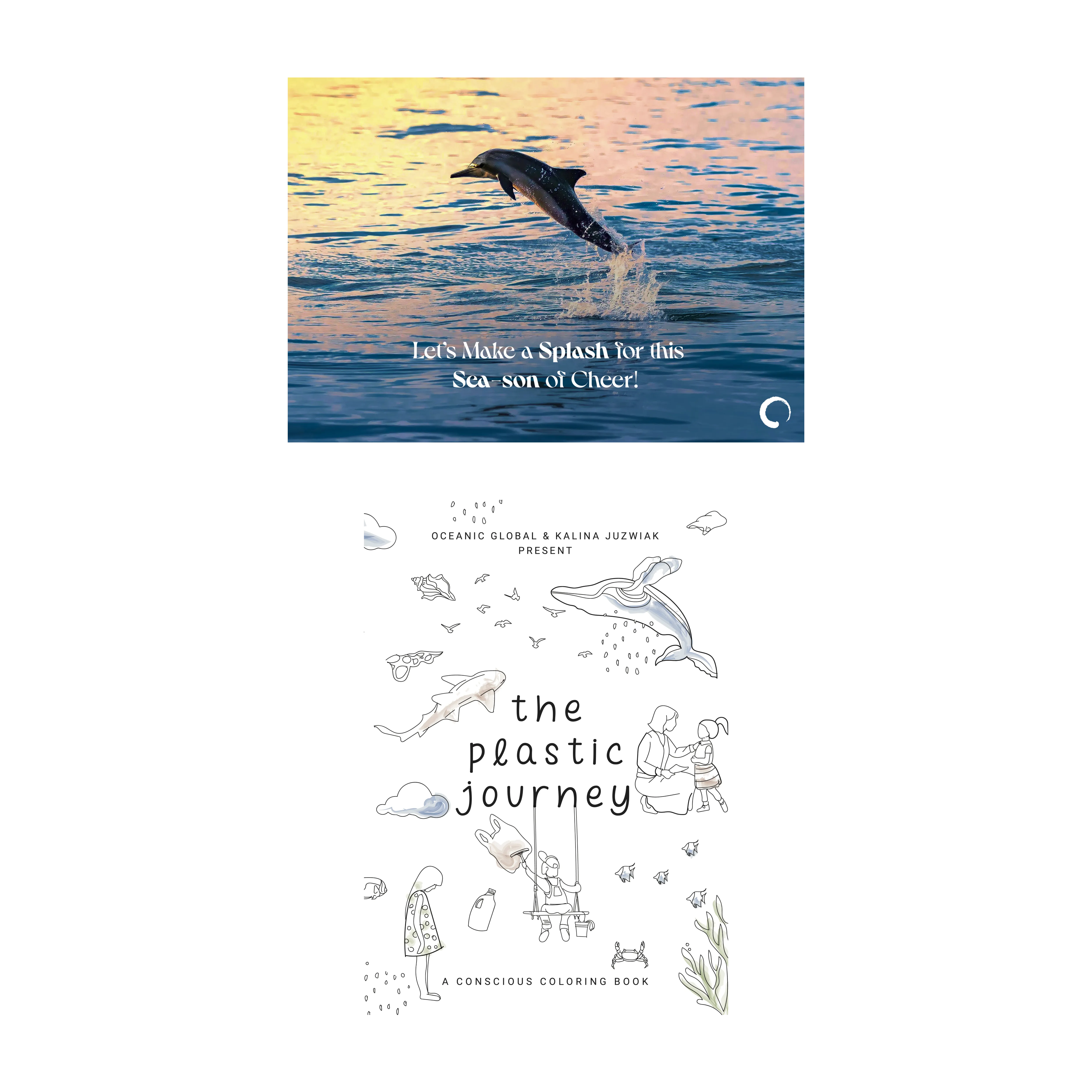 Splashing Dolphin Card   OG Recognition   Digital Coloring Book