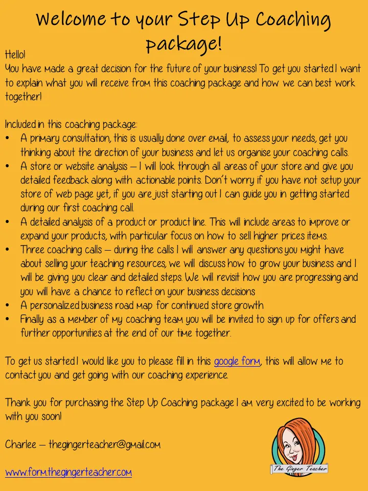Teacher-Author Step Up Coaching Package