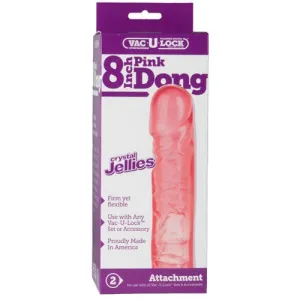 Vac-U-Lock 8-Inch Crystal Jellies Dong - Pink
