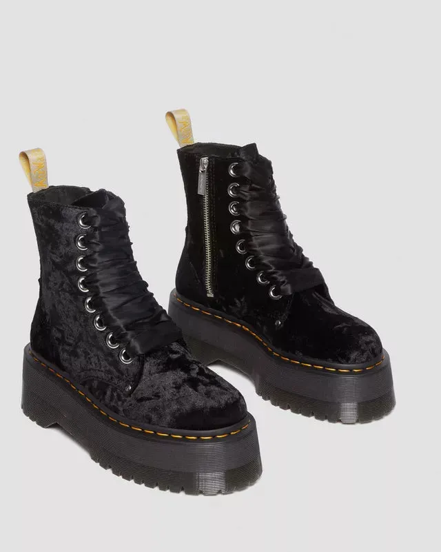 Vegan Jadon Boot Max Crushed Velvet Platforms