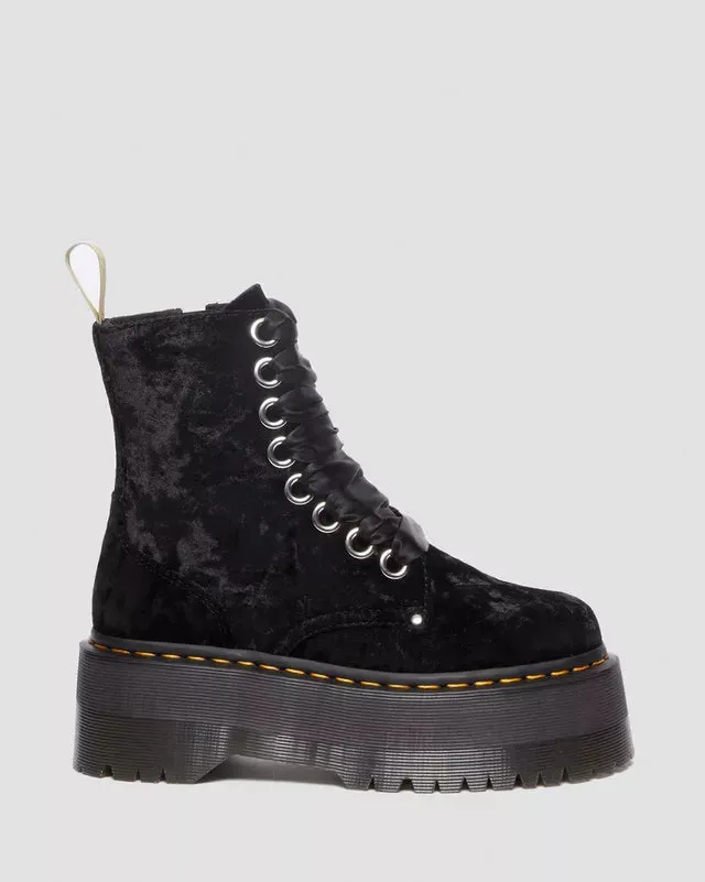 Vegan Jadon Boot Max Crushed Velvet Platforms