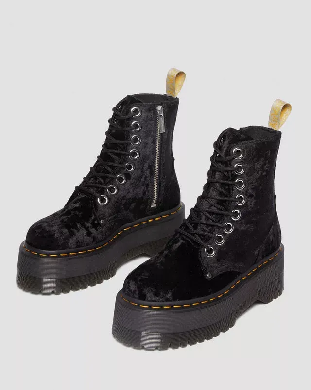 Vegan Jadon Boot Max Crushed Velvet Platforms