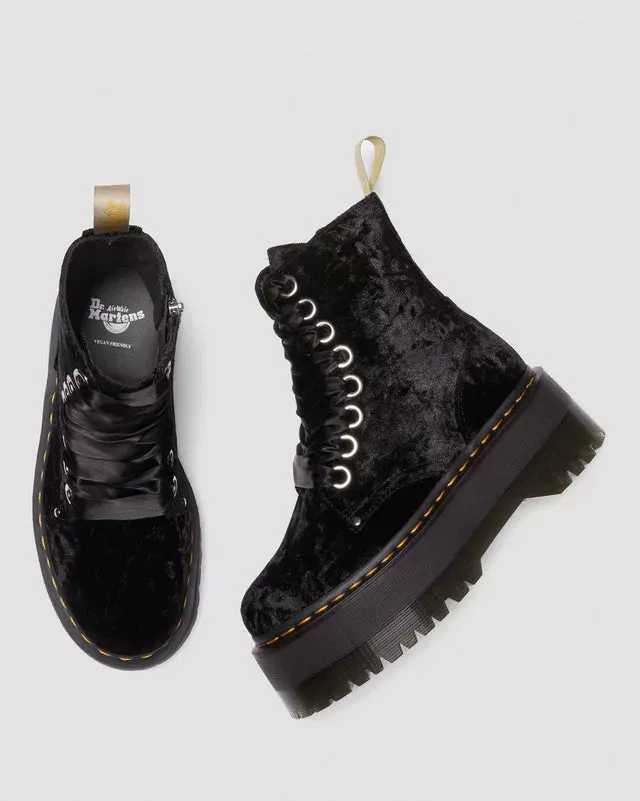 Vegan Jadon Boot Max Crushed Velvet Platforms