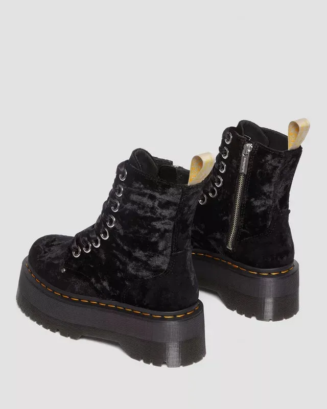 Vegan Jadon Boot Max Crushed Velvet Platforms