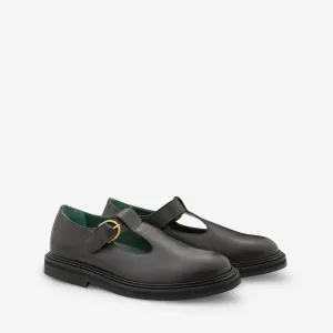 Vinnee T-Strap Derby Dark Brown Leather