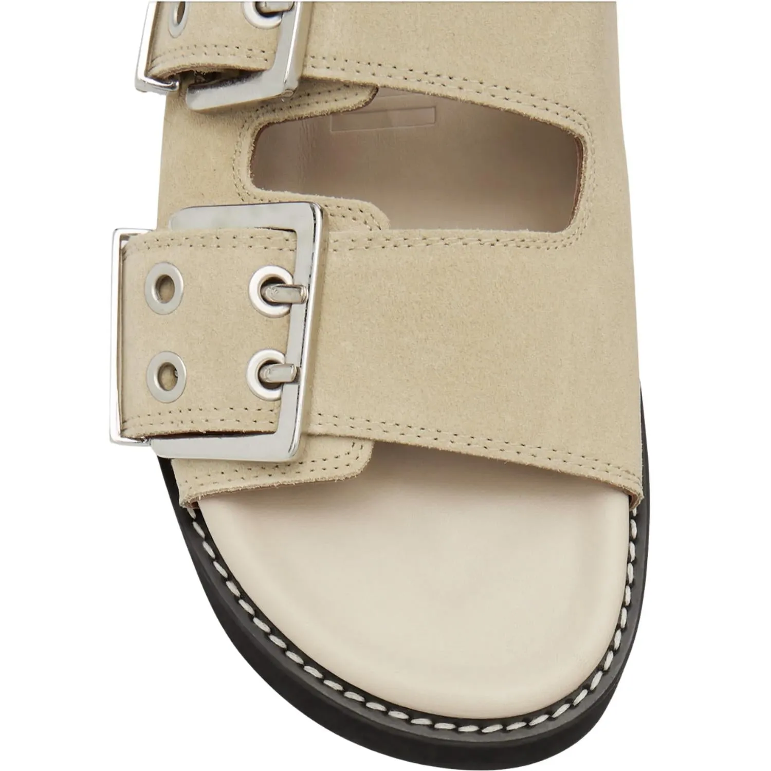 Wide Welt Chunky Buckle Flat Sandal