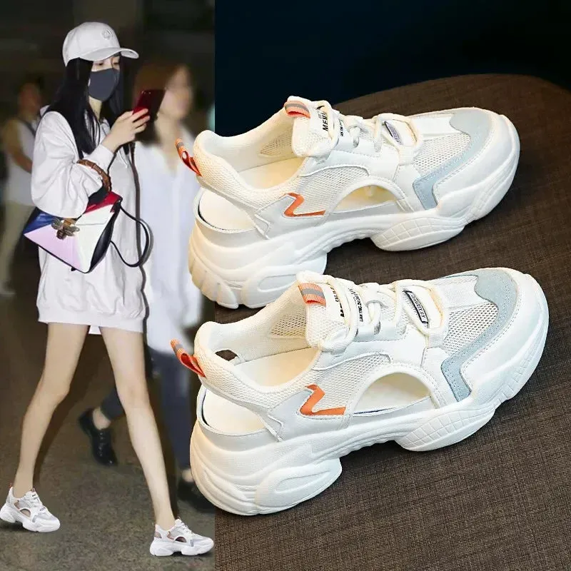 Women Sandals Summer New Lady Platform Chunky Comfortable Mesh Open Toe Casual Sports Sandals Ladies Shoes 2024