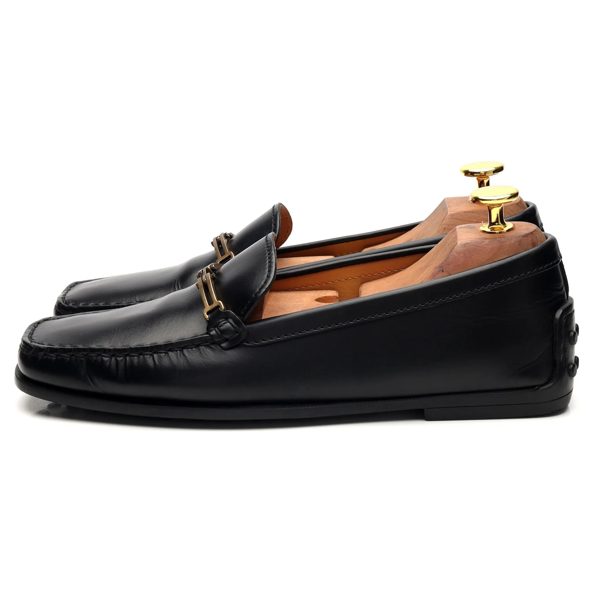 Women's Black Leather Loafers UK 4 EU 37