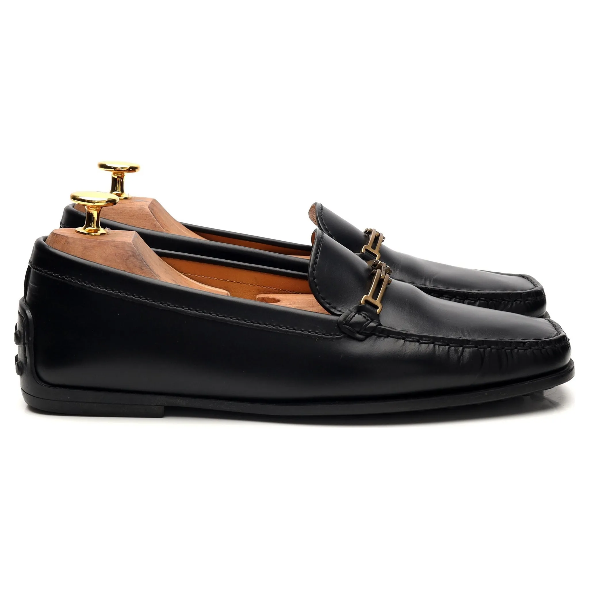 Women's Black Leather Loafers UK 4 EU 37