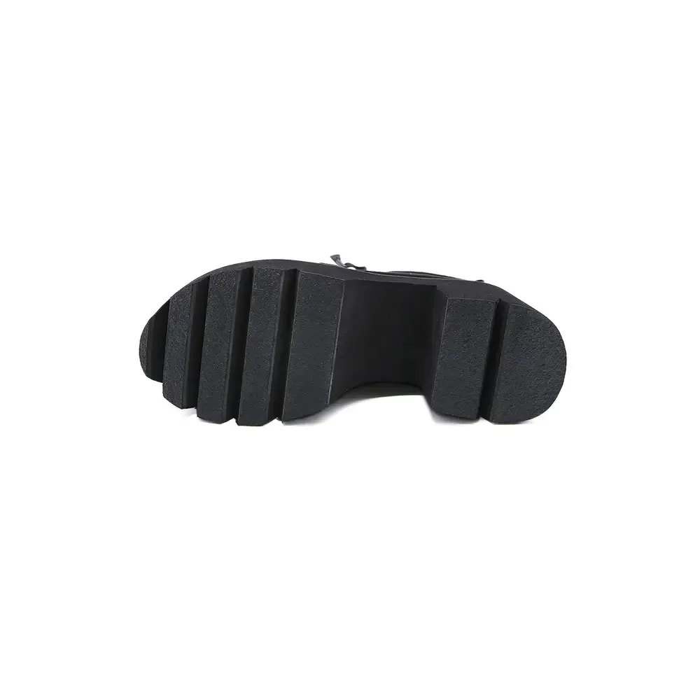 Y2K Flock Platform Shoes with Round Toe and Rubber Outsole